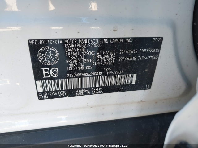 2T35WRFV6SW290819 Toyota RAV4 HYBRID