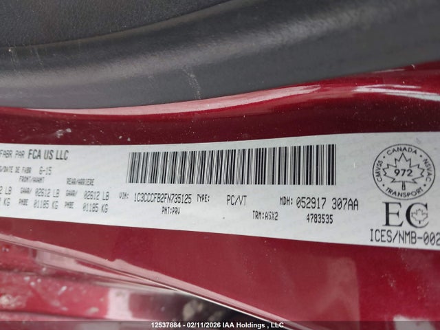 Chrysler 200 LX 2015 1C3CCCFB2FN735125 Image 9