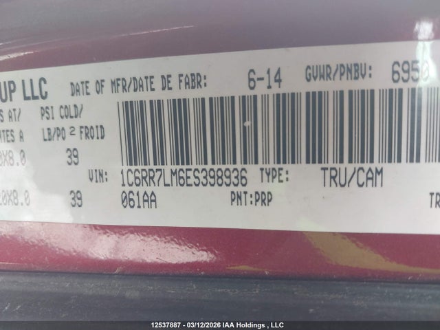 1C6RR7LM6ES398936 RAM 1500 Slt