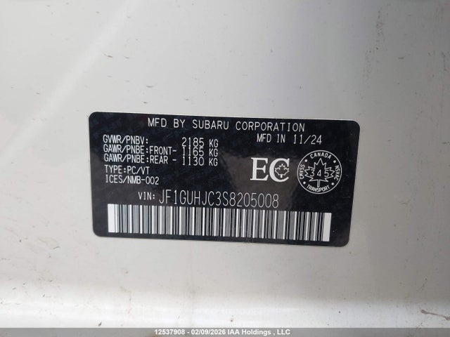 JF1GUHJC3S8205008 Subaru IMPREZA RS