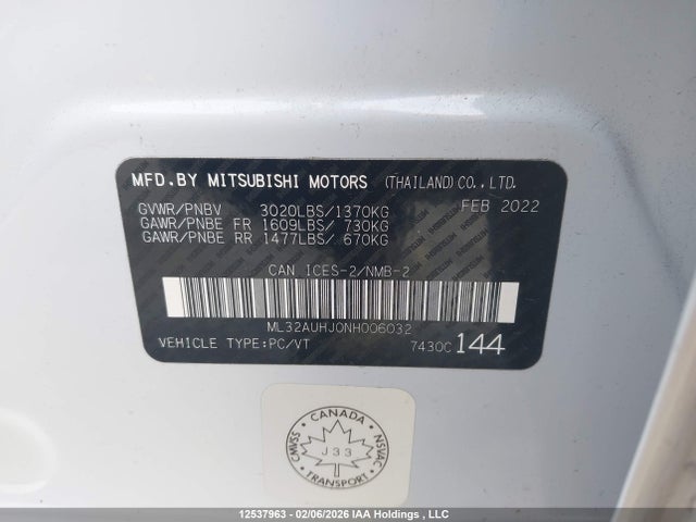 ML32AUHJ0NH006032 Mitsubishi Mirage Carbon Edition/es/se