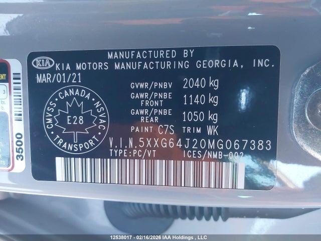 5XXG64J20MG067383 KIA K5