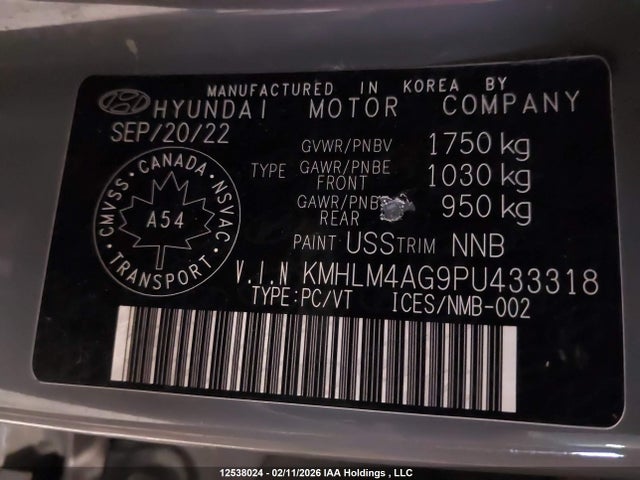 Продажа на аукционе авто 2023 Hyundai Elantra, vin: KMHLM4AG9PU433318, номер лота: 12538024