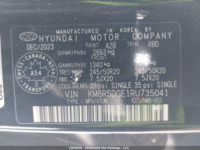 KM8R5DGE1RU735041 Hyundai Palisade Ultimate Calligraphy
