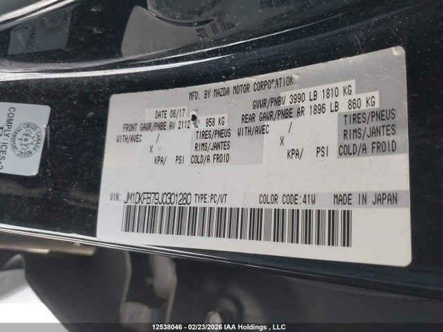 2018 Mazda Cx-3 Gx მანქანა იყიდება აუქციონზე, vin: JM1DKFB79J0301280, აუქციონის ნომერი: 12538046