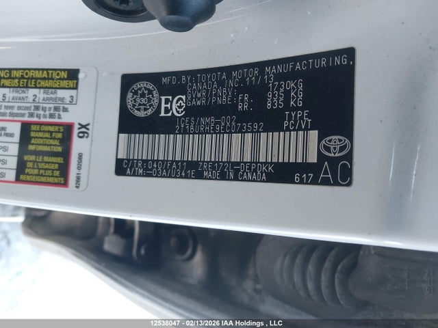 2T1BURHE9EC073592 Toyota COROLLA CE