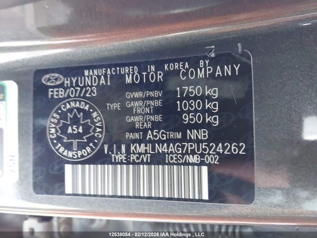 KMHLN4AG7PU524262 Hyundai Elantra Luxury Ivt