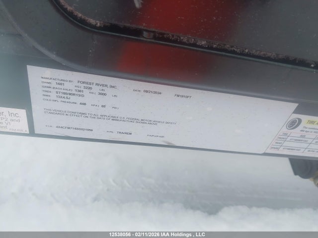 Продаж на аукціоні авто 2025 Forest River Rockwood, vin: 4X4CFM714SD321059, номер лоту: 12538056