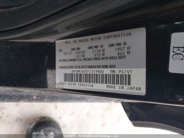 JM1BM1W35F1259882 Mazda Mazda3 Gt