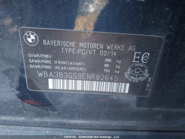 WBA3B3G59ENR82645 BMW 328i Xdrive