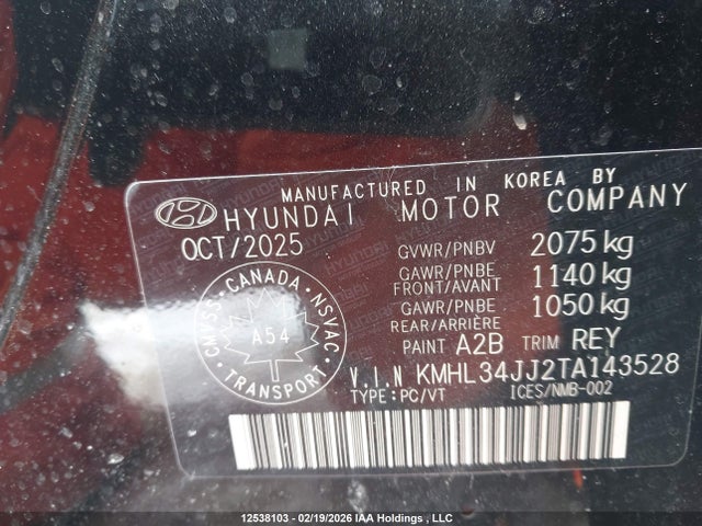 KMHL34JJ2TA143528 Hyundai Sonata