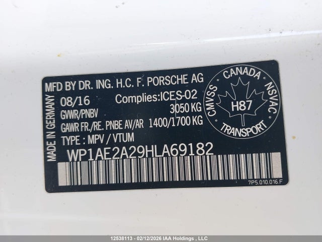WP1AE2A29HLA69182 Porsche Cayenne