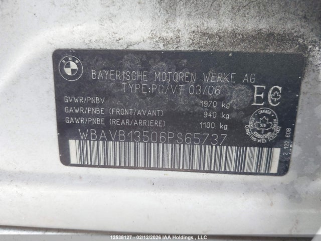 Aukcja sprzedaży 2006 Bmw 325i, vin: WBAVB13506PS65737, numer aukcji: 12538127