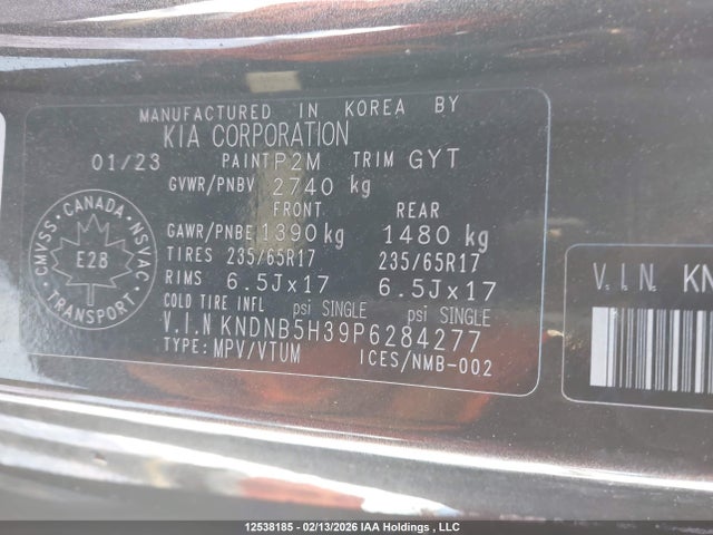 Aukcja sprzedaży 2023 Kia Carnival Lx, vin: KNDNB5H39P6284277, numer aukcji: 12538185