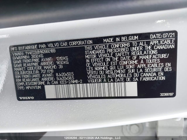 YV4ED3UB1N2660189 Volvo XC40