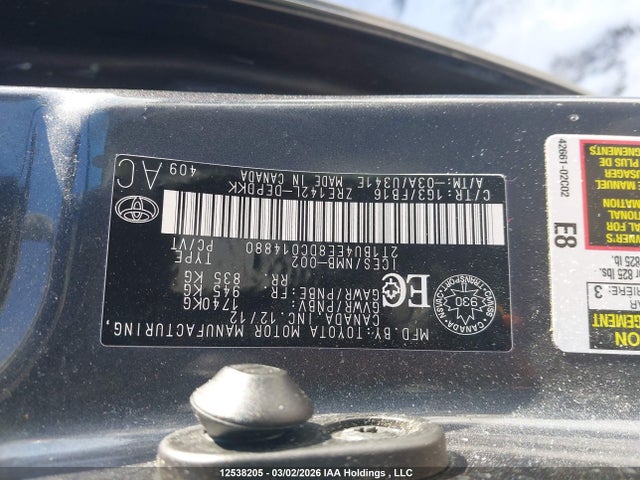 12538205 :رقم المزاد ، 2T1BU4EE8DC014880 vin ، 2013 Toyota Corolla Ce مزاد بيع