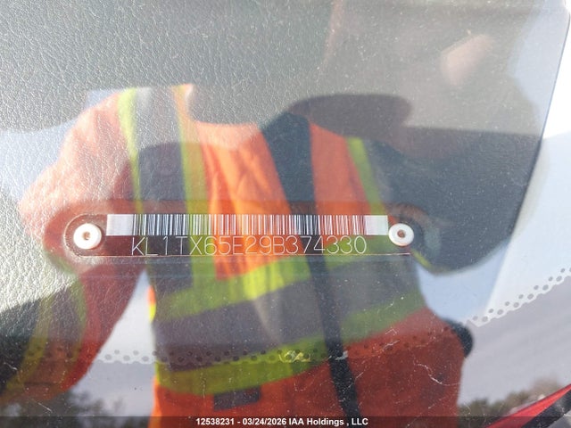 12538231 :رقم المزاد ، KL1TX65E29B374330 vin ، 2009 Chevrolet Aveo Lt مزاد بيع