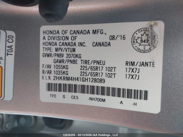 2HKRM4H41GH128089 Honda CR-V SE