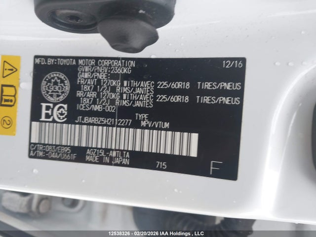 Aukcja sprzedaży 2017 Lexus Nx 200t 200t, vin: JT1BARBZ5H2112277, numer aukcji: 12538326