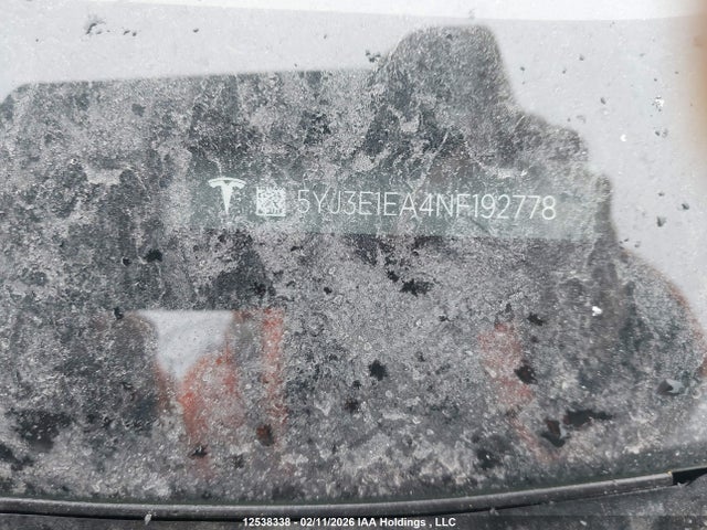 Aukcja sprzedaży 2022 Tesla Model 3 Rwd/standard Range, vin: 5YJ3E1EA4NF192778, numer aukcji: 12538338