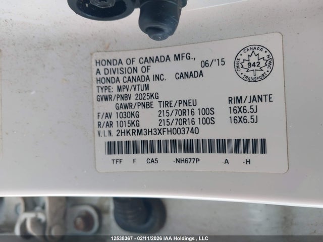 2HKRM3H3XFH003740 Honda CR-V LX