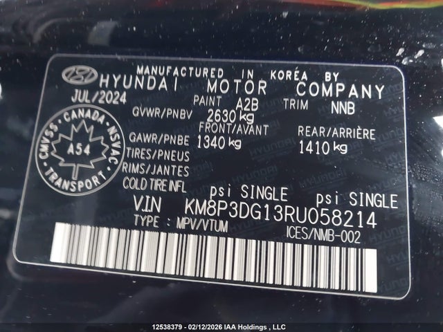 Продаж на аукціоні авто 2024 Hyundai Santa Fe Preferred, vin: KM8P3DG13RU058214, номер лоту: 12538379