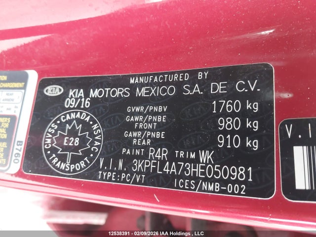 Aukcja sprzedaży 2017 Kia Forte Lx/s, vin: 3KPFL4A73HE050981, numer aukcji: 12538391