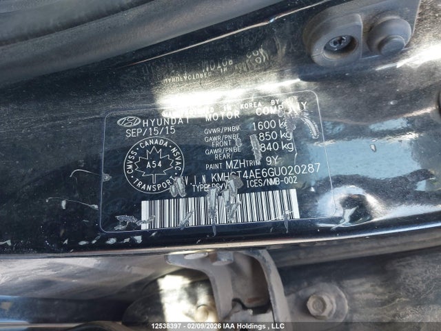 KMHCT4AE6GU020287 Hyundai ACCENT SE