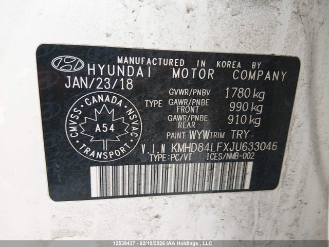 KMHD84LFXJU633046 Hyundai Elantra Sel/value/limited