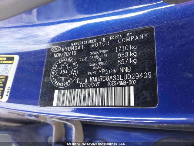 Hyundai Venue Sel/denim 2020 KMHRC8A33LU029409 Image 9