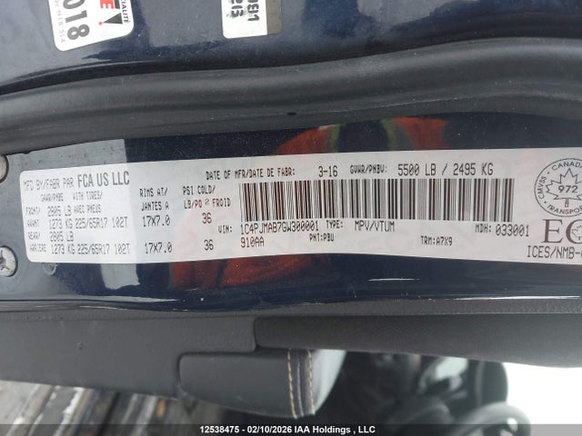1C4PJMAB7GW300001 Jeep Cherokee Sport