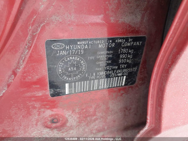 KMHD84LF4KU865577 Hyundai Elantra Preferred