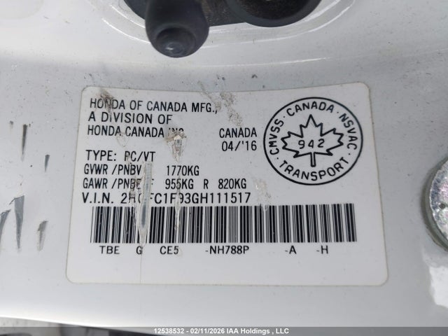 2HGFC1F93GH111517 Honda Civic