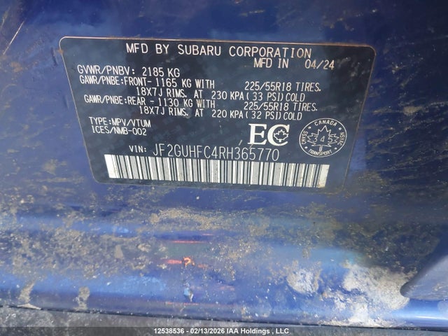 Subaru Crosstrek Sport 2024 JF2GUHFC4RH365770 Image 18