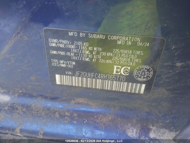 Subaru Crosstrek Sport 2024 JF2GUHFC4RH365770 Image 9