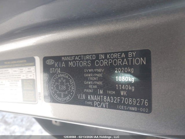 KNAHT8A32F7089276 KIA Rondo Lx/lx Value/lx Winter Edition