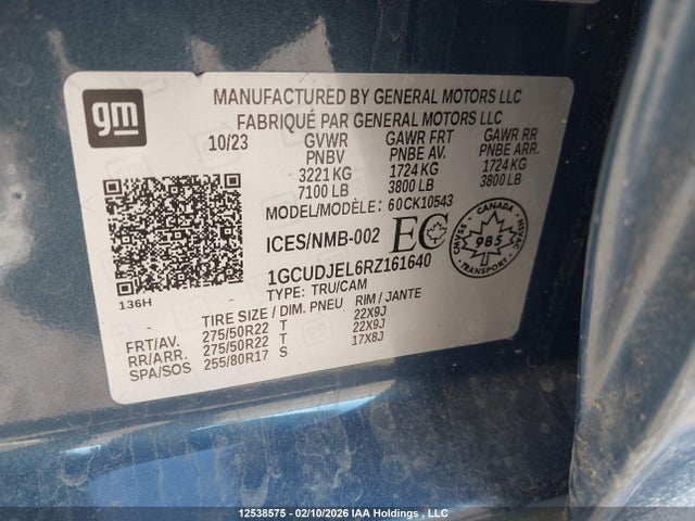 1GCUDJEL6RZ161640 Chevrolet Silverado 1500 High Country