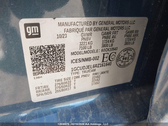 1GCUDJEL6RZ161640 Chevrolet Silverado 1500 High Country