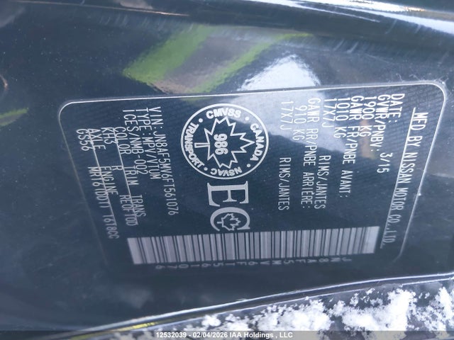 Nissan Juke Sl/sv 2015 JN8AF5MV6FT561076 Image 9