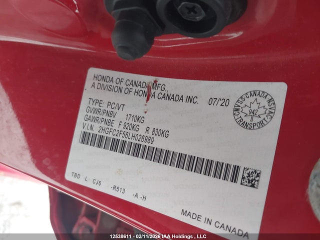 2HGFC2F56LH026989 Honda Civic Lx