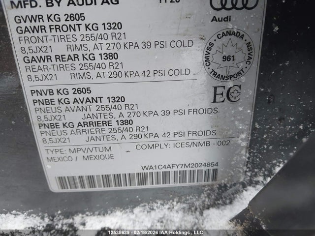 WA1C4AFY7M2024854 Audi Sq5 3.0t Technik/55 Technik