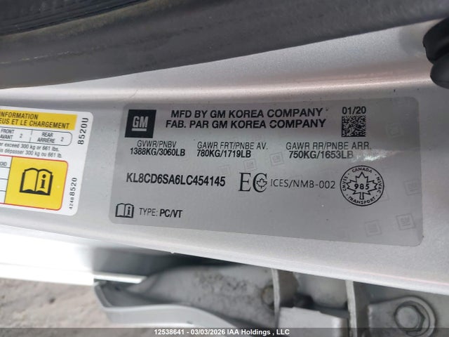 Chevrolet SPARK 1LT 2020 KL8CD6SA6LC454145 Image 9
