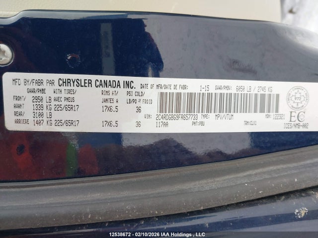 2C4RDGBG9FR657733 Dodge Grand Caravan Se/sxt
