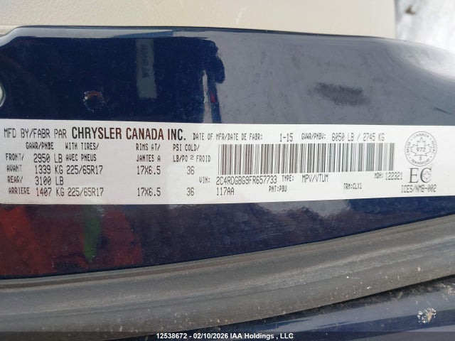 2C4RDGBG9FR657733 Dodge Grand Caravan Se/sxt