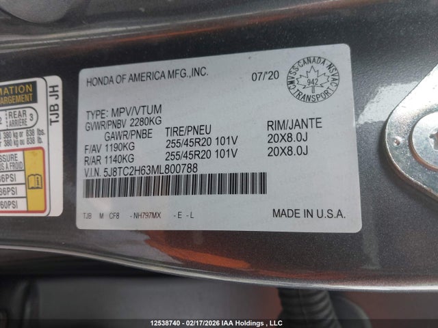 5J8TC2H63ML800788 Acura Rdx A-spec