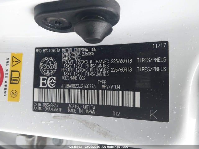 JTJBARBZ2J2160776 Lexus Nx Nx 300