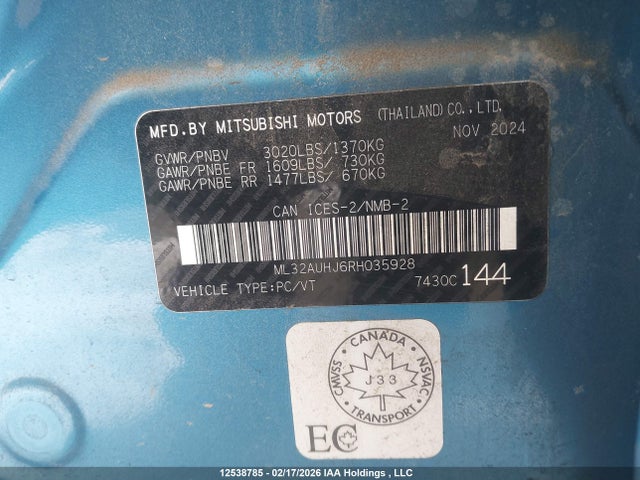 ML32AUHJ6RH035928 Mitsubishi MIRAGE ES