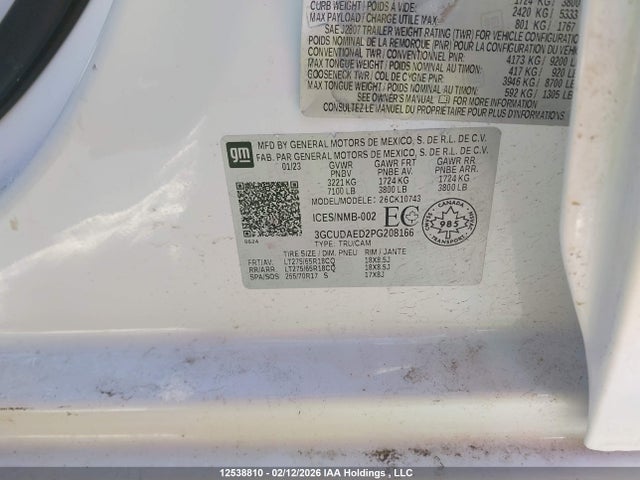 Aukcja sprzedaży 2023 Chevrolet Silverado 1500 Work Truck, vin: 3GCUDAED2PG208166, numer aukcji: 12538810