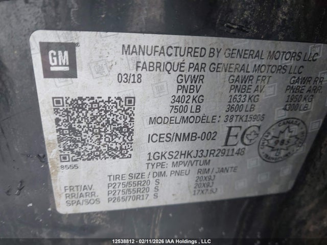 1GKS2HKJ3JR291148 GMC Yukon Xl Denali Denali