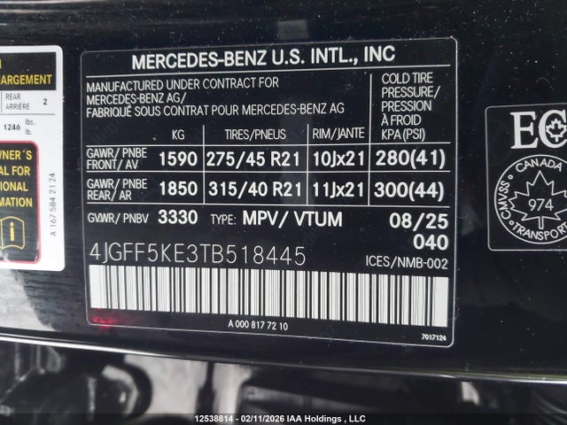 Продаж на аукціоні авто 2026 Mercedes-benz Gls 450 4matic, vin: 4JGFF5KE3TB518445, номер лоту: 12538814